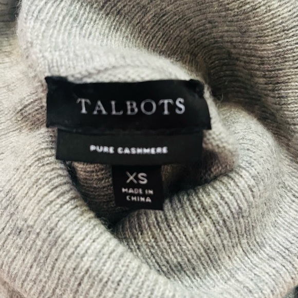 Talbots xs pure cashmere turtleneck sweater grey - Picture 2 of 2